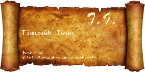 Timcsák Iván névjegykártya